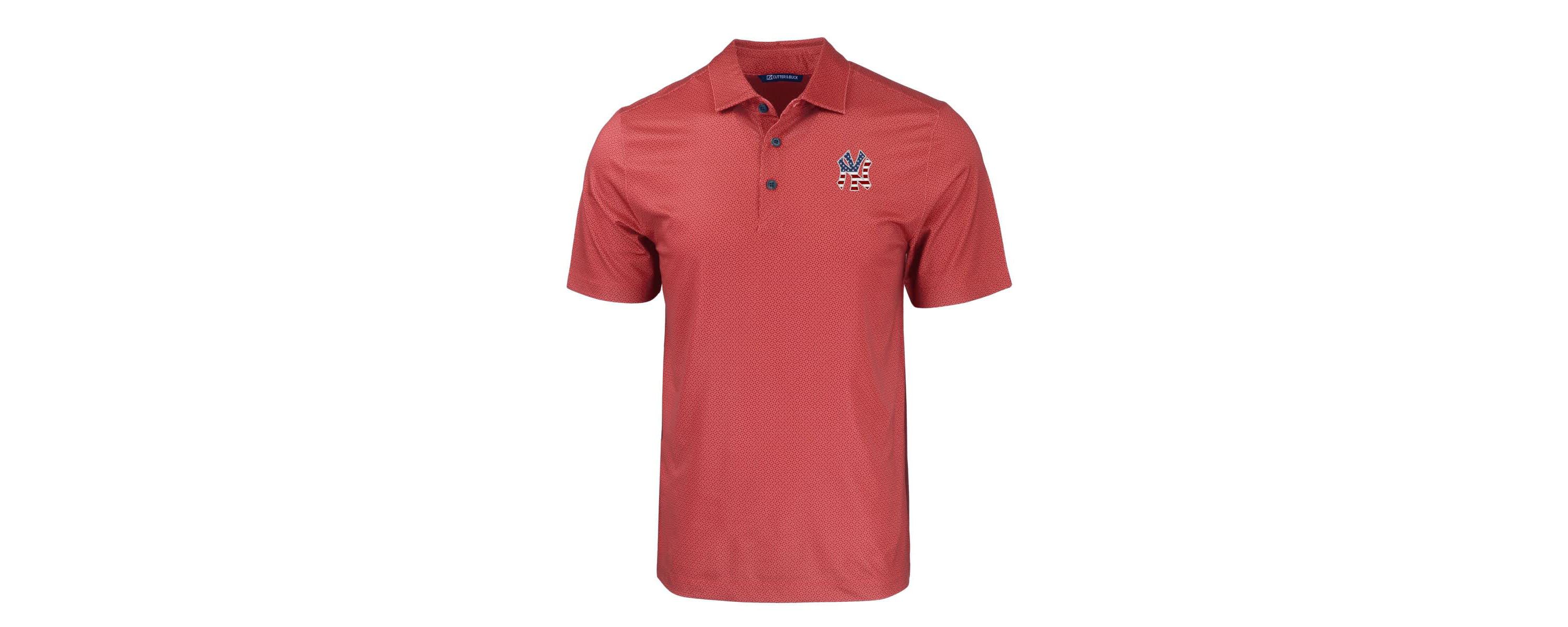 MLB New York Yankees Stars & Stripes Big & Tall Pike Eco Tonal Geo Print Stretch Recycled Polo