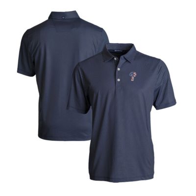 Cutter & Buck Men's MLB Philadelphia Phillies Stars & Stripes Big & Tall Pike Eco Symmetry Print Stretch Recycled Polo, Navy Blue, XL Tall