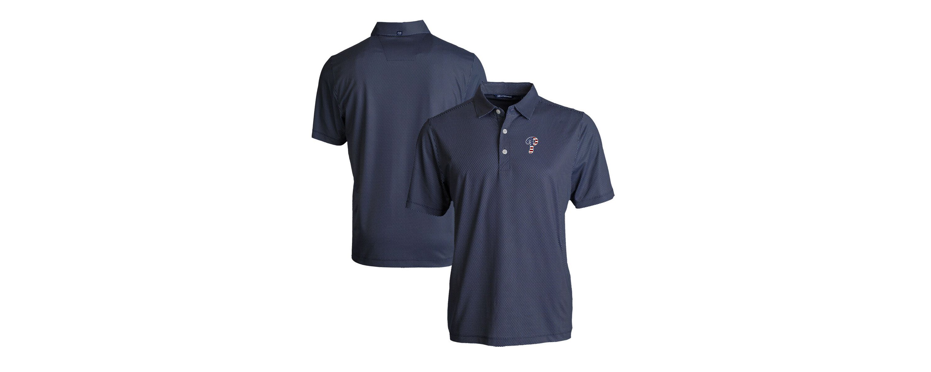 MLB Philadelphia Phillies Stars & Stripes Big & Tall Pike Eco Symmetry Print Stretch Recycled Polo