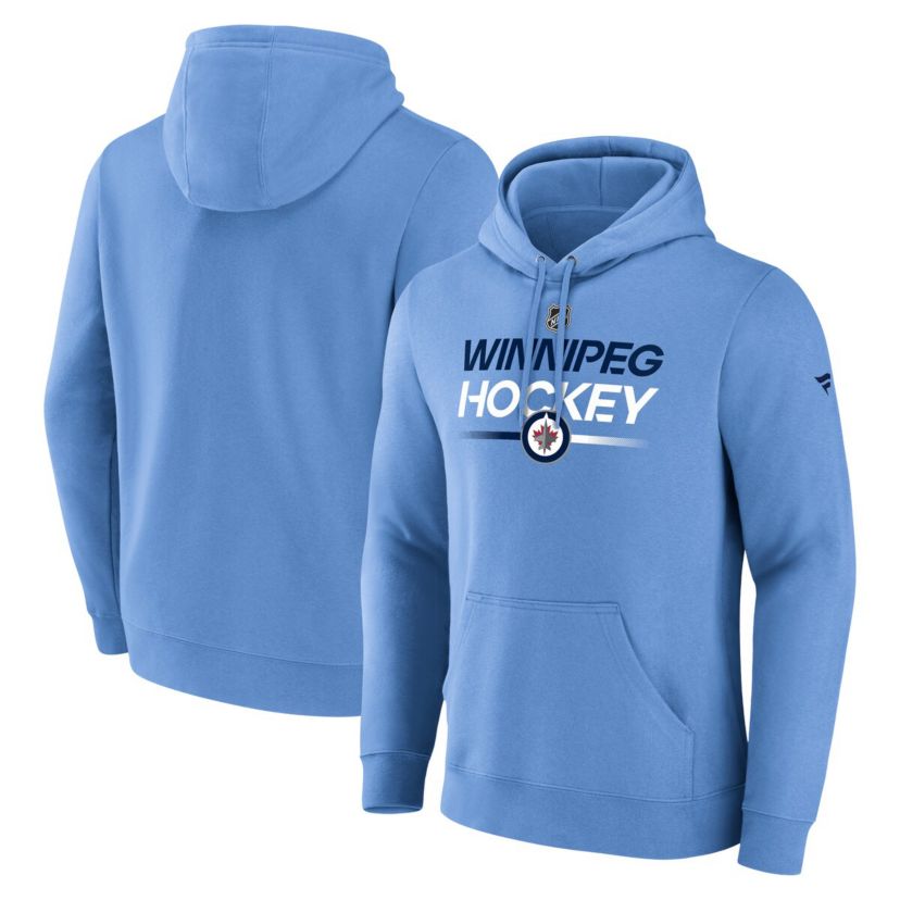 NHL Fanatics Light Winnipeg Jets Alternate Wordmark Fleece Pullover Hoodie