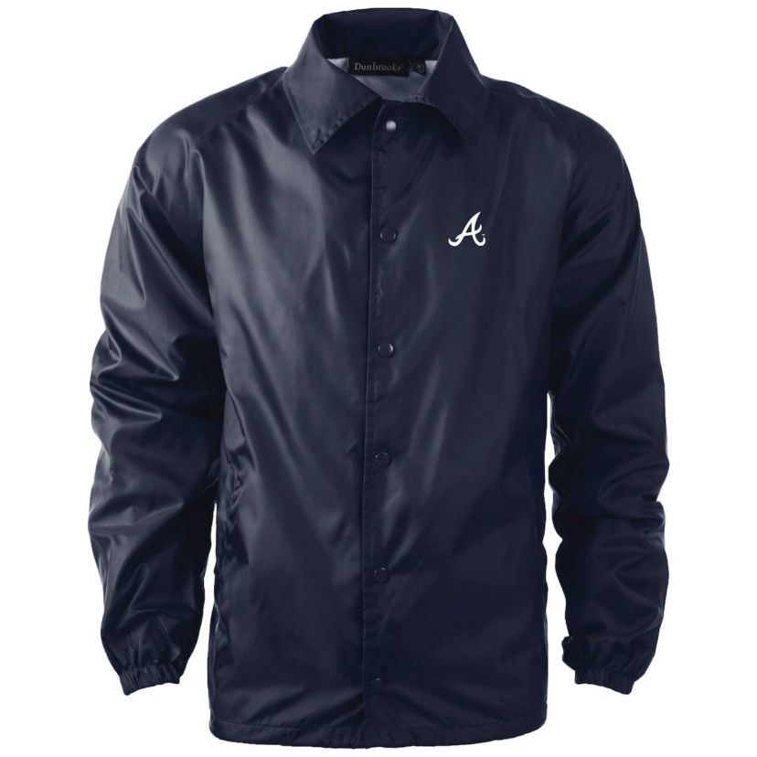 MLB Atlanta Braves Coachs Raglan Full-Snap Windbreaker Jacket