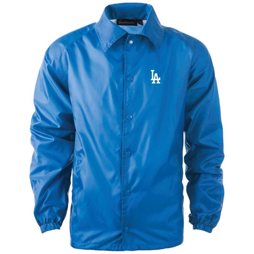 MLB Los Angeles Dodgers Coachs Raglan Full-Snap Windbreaker Jacket