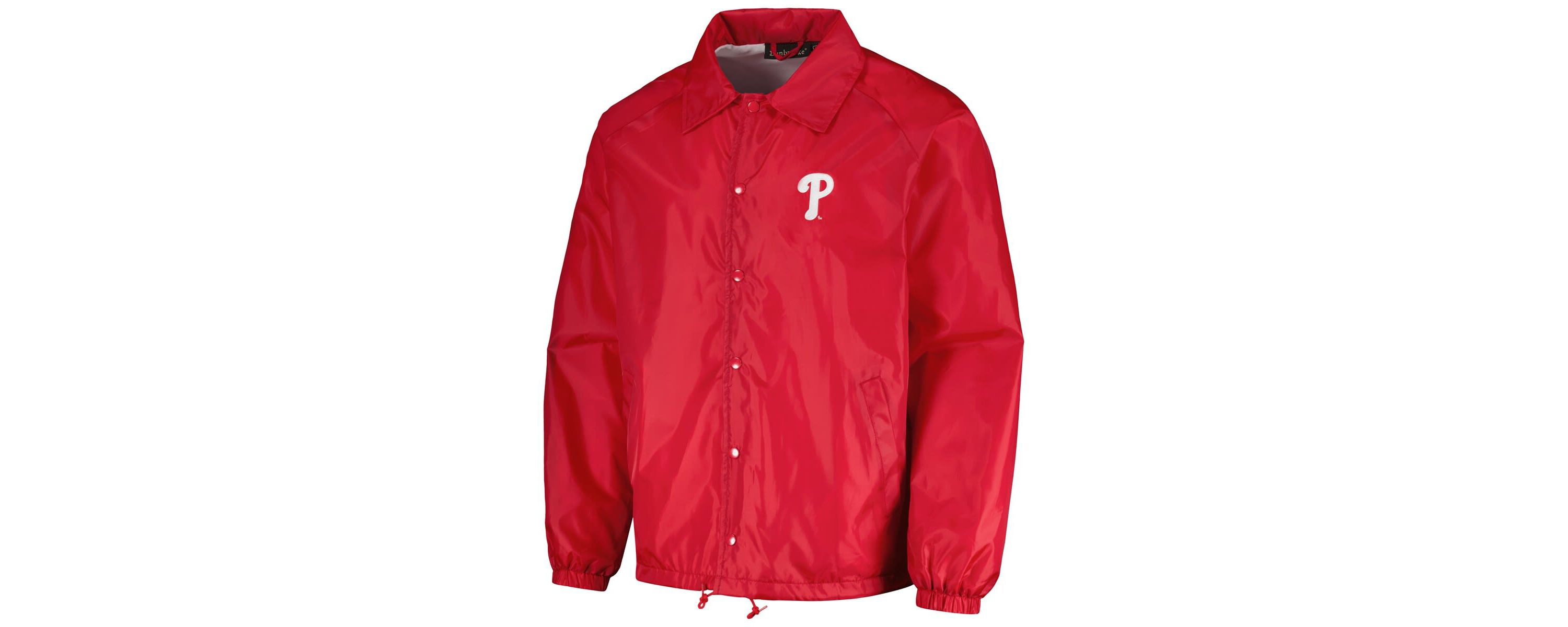 MLB Philadelphia Phillies Coachs Raglan Full-Snap Windbreaker Jacket