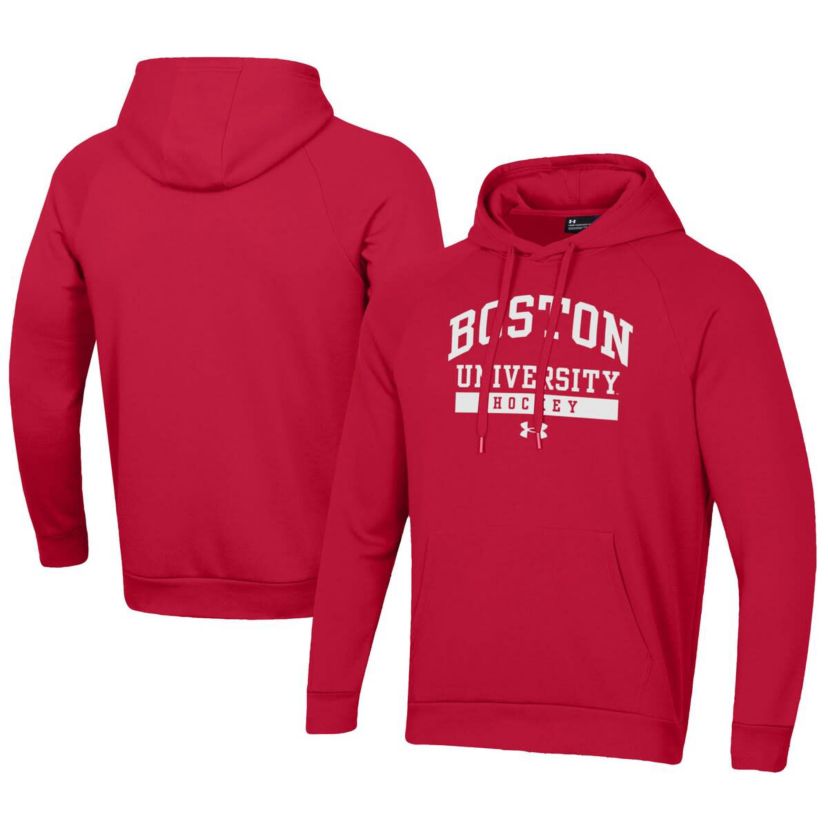 NCAA Under Armour Boston University Hockey All Day Fleece Pullover Hoodie