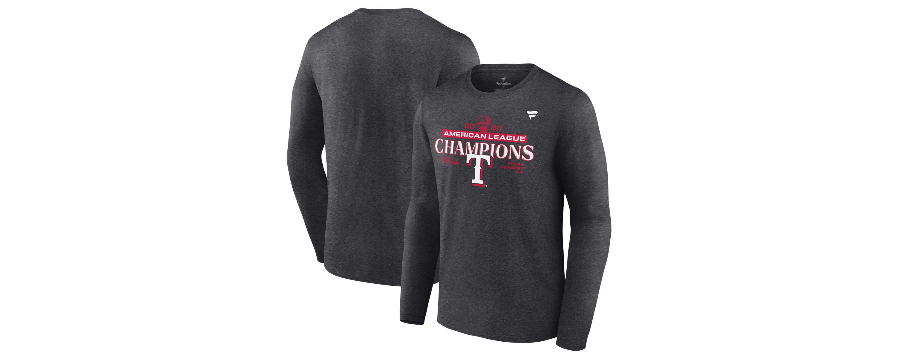 MLB Fanatics Texas Rangers 2023 American League s Locker Room Long Sleeve T-Shirt