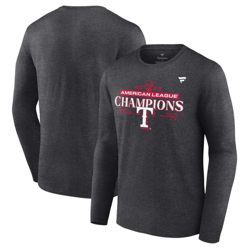 MLB Fanatics Texas Rangers 2023 American League s Locker Room Long Sleeve T-Shirt