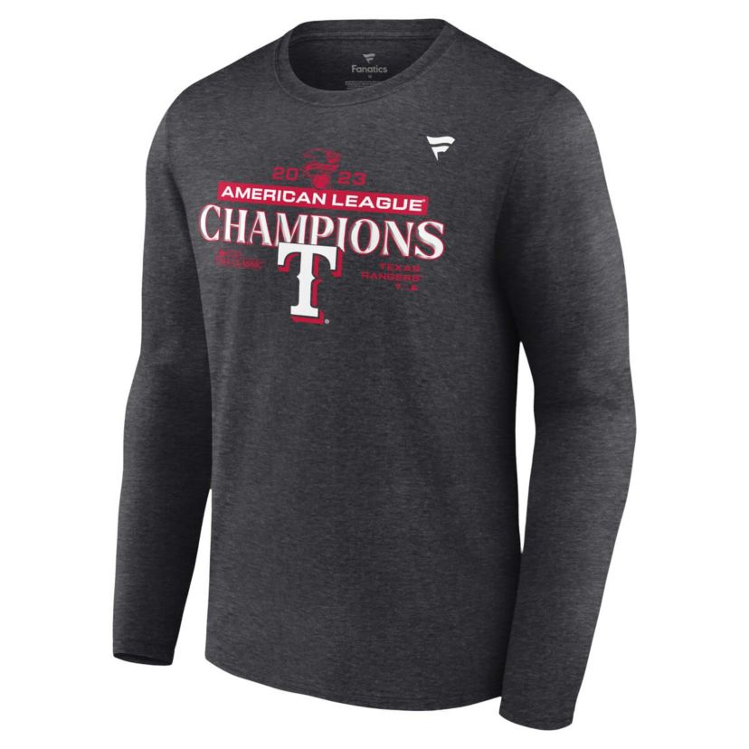 MLB Fanatics Texas Rangers 2023 American League s Locker Room Long Sleeve T-Shirt