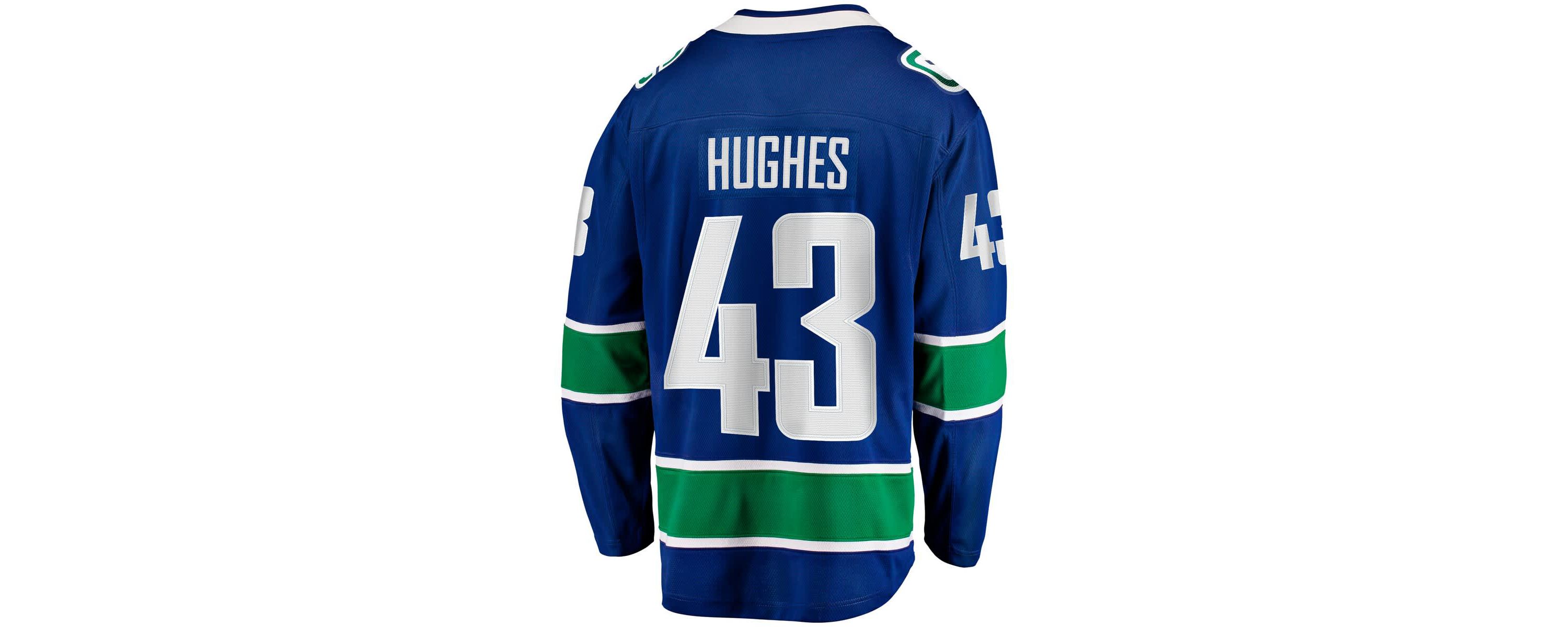 NHL Fanatics Quinn Hughes Vancouver Canucks Home Breakaway Jersey