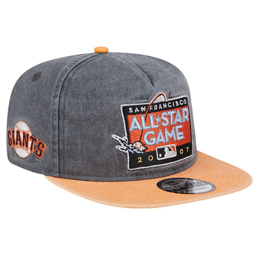 MLB Black/Orange San Francisco Giants 2007 MLB All-Star Game Pigment Dye Golfer Snapback Hat