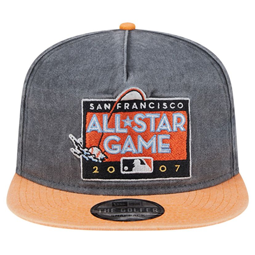 MLB Black/Orange San Francisco Giants 2007 MLB All-Star Game Pigment Dye Golfer Snapback Hat
