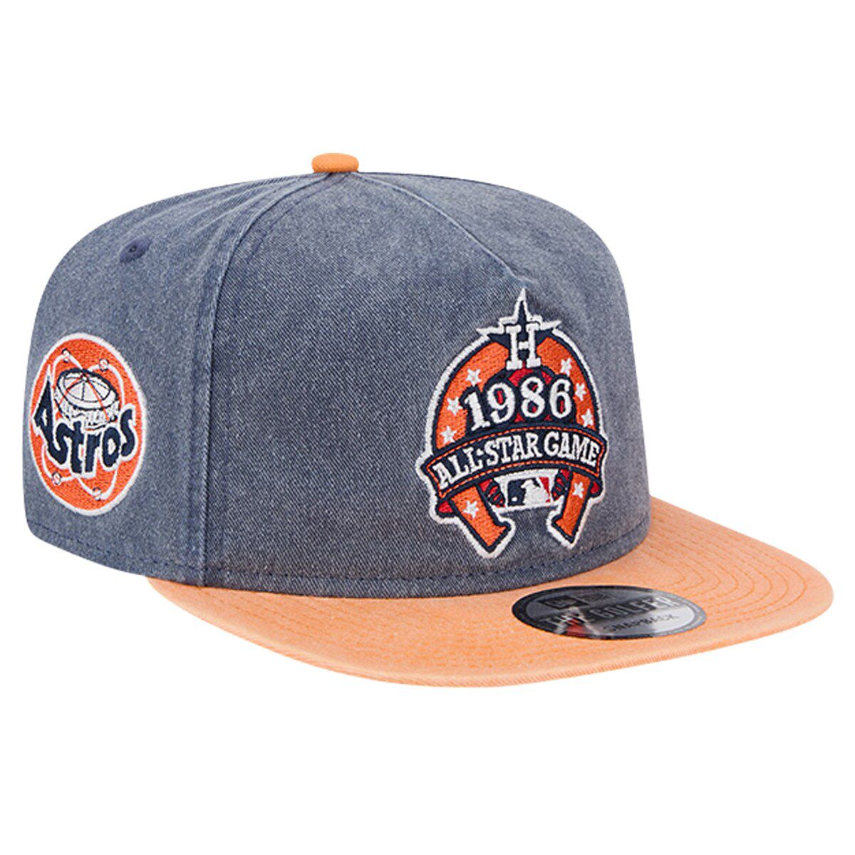 MLB Navy/Orange Houston Astros 1986 MLB All-Star Game Pigment Dye Golfer Snapback Hat