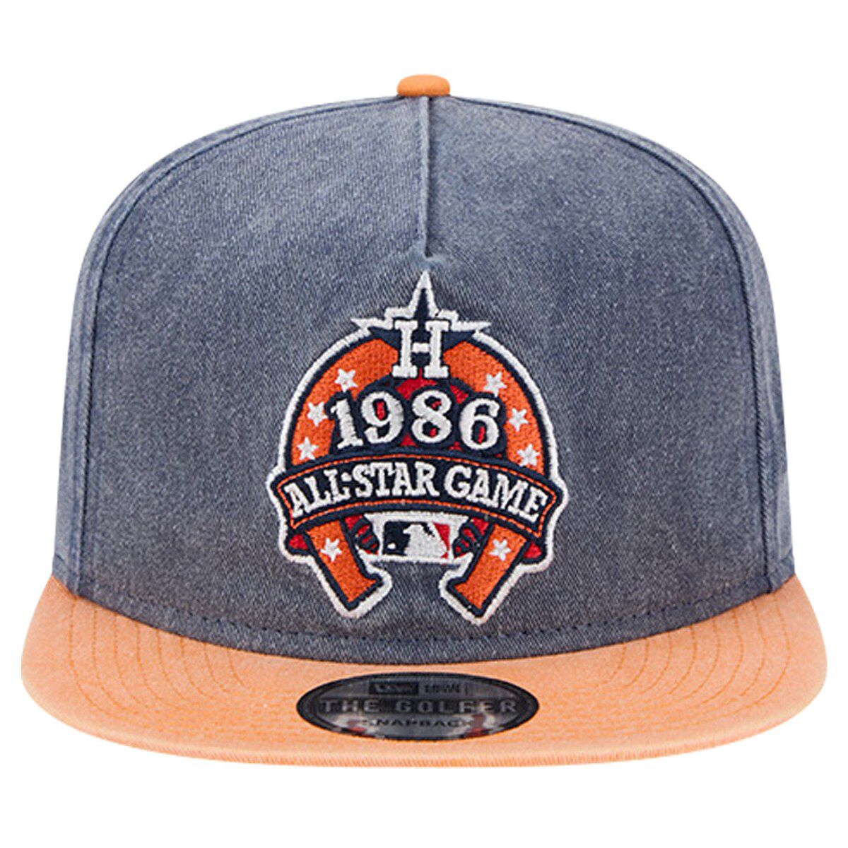 MLB Navy/Orange Houston Astros 1986 MLB All-Star Game Pigment Dye Golfer Snapback Hat