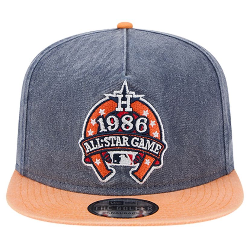 MLB Navy/Orange Houston Astros 1986 MLB All-Star Game Pigment Dye Golfer Snapback Hat