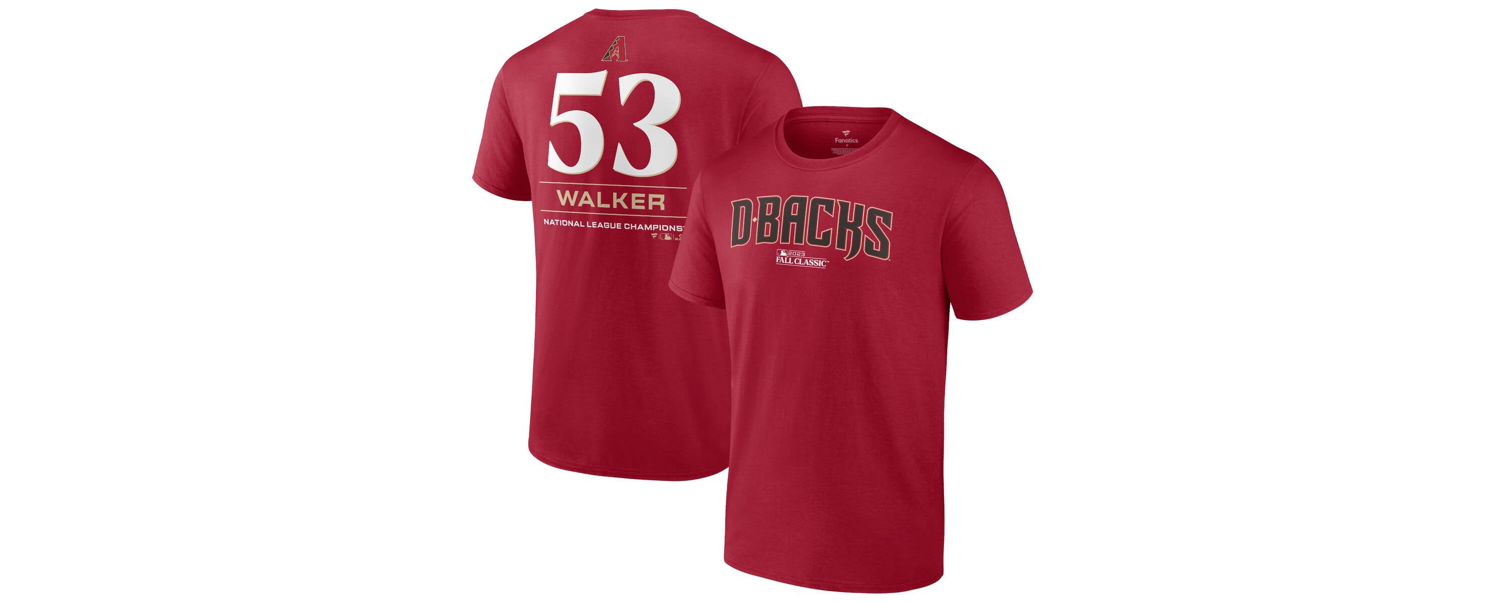 MLB Fanatics Christian Walker Arizona Diamondbacks 2023 World Series Name & Number T-Shirt