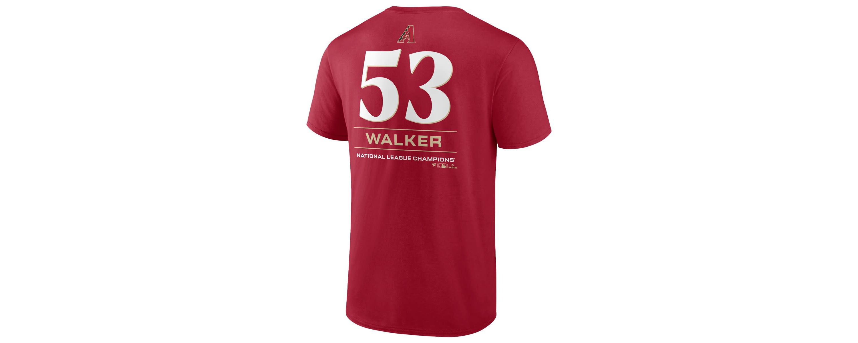 MLB Fanatics Christian Walker Arizona Diamondbacks 2023 World Series Name & Number T-Shirt