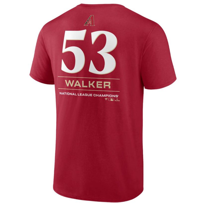 MLB Fanatics Christian Walker Arizona Diamondbacks 2023 World Series Name & Number T-Shirt
