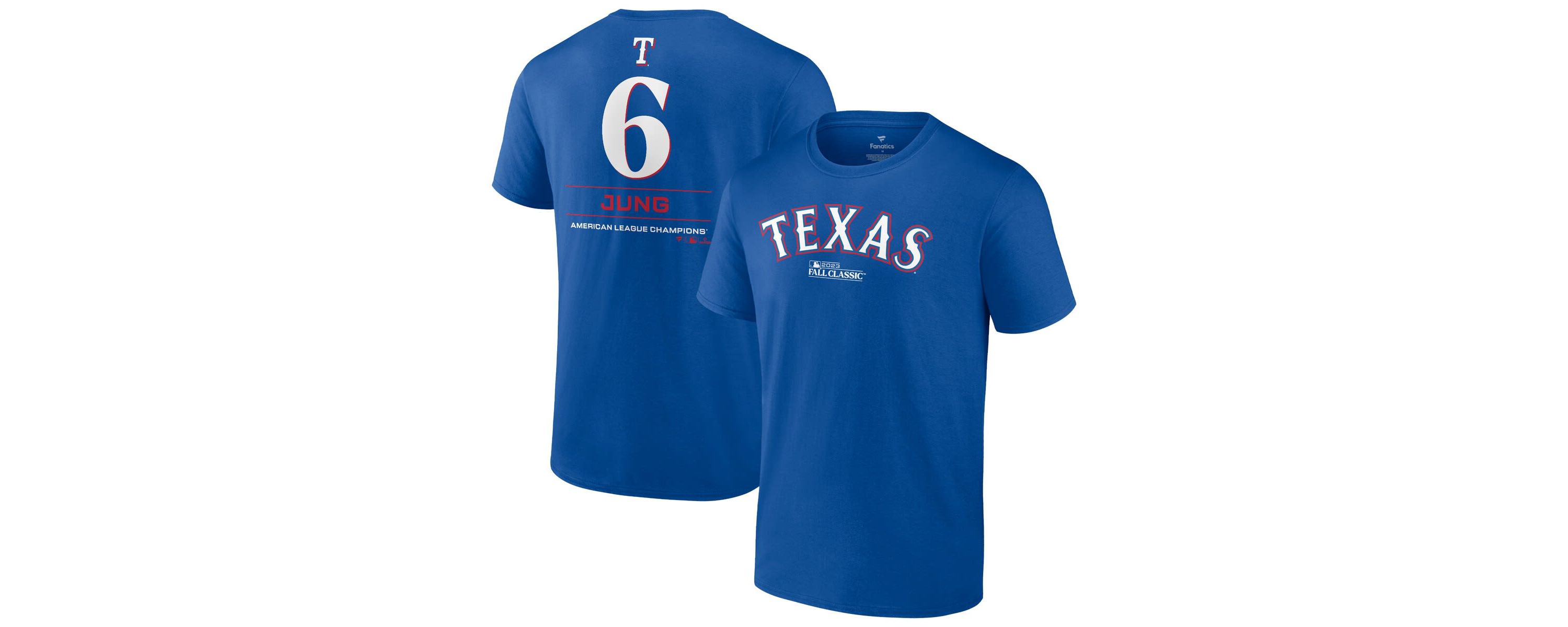 MLB Fanatics Josh Jung Texas Rangers 2023 American League s Player Name & Number T-Shirt