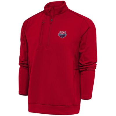 Antigua Men's Olympics USA Swimming Generation Half-Zip Pullover Top, Red, 5XL
