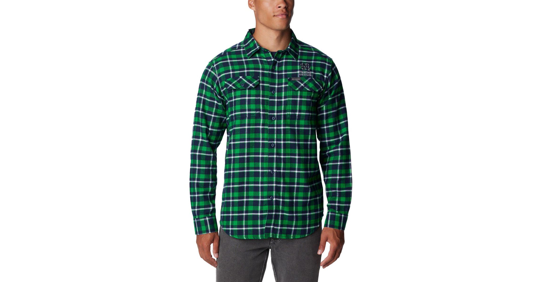 NCAA Notre Dame Fighting Irish Flare Gun Flannel Long Sleeve Shirt