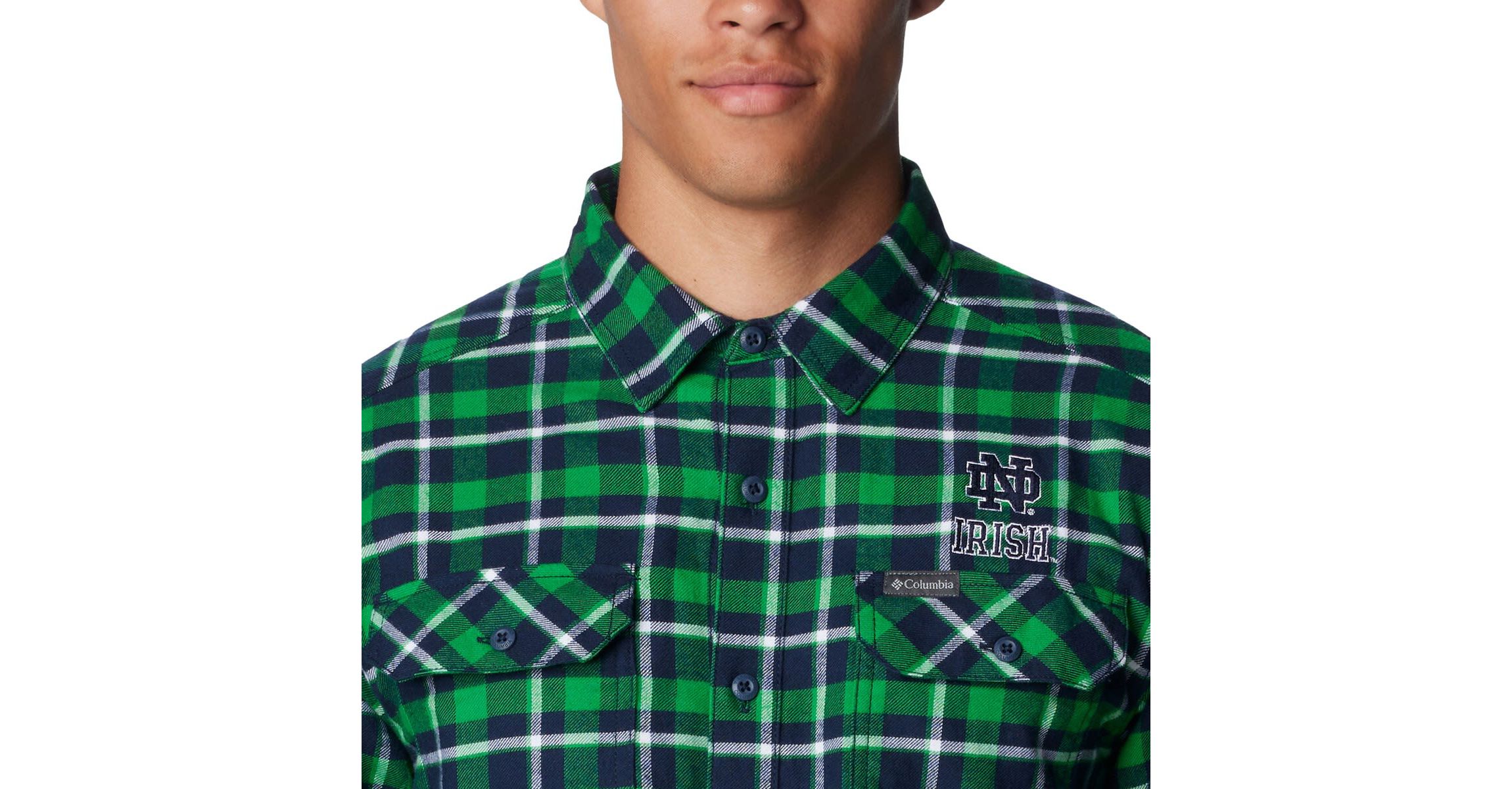 NCAA Notre Dame Fighting Irish Flare Gun Flannel Long Sleeve Shirt