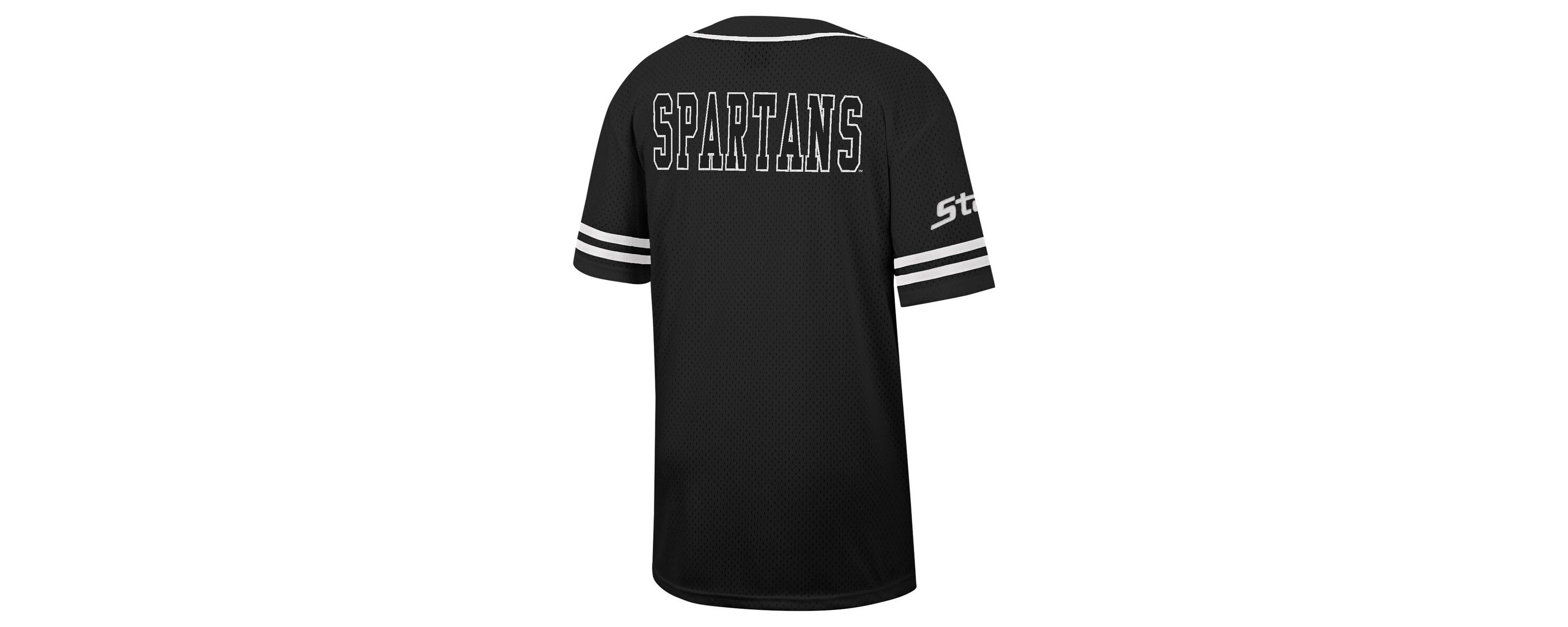 NCAA Michigan State Spartans Free Spirited Mesh Button-Up Baseball Jersey