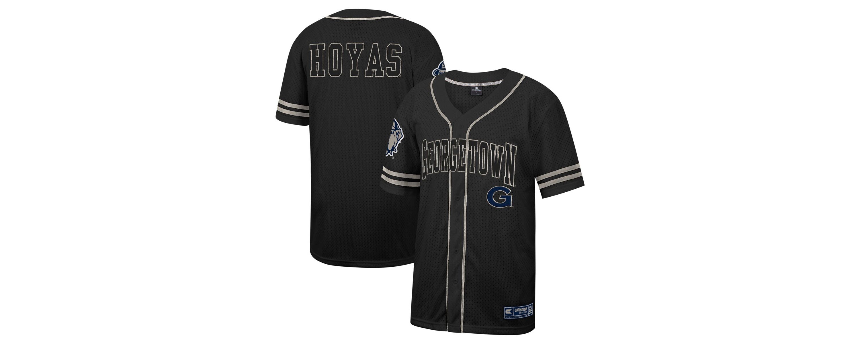 NCAA Georgetown Hoyas Free Spirited Mesh Button-Up Baseball Jersey