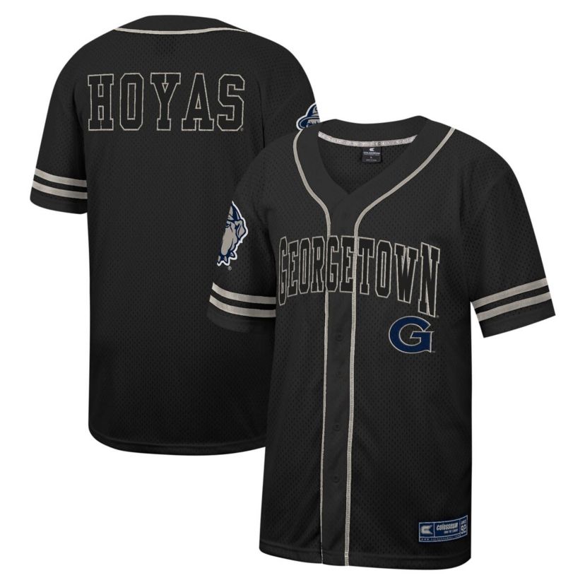 NCAA Georgetown Hoyas Free Spirited Mesh Button-Up Baseball Jersey