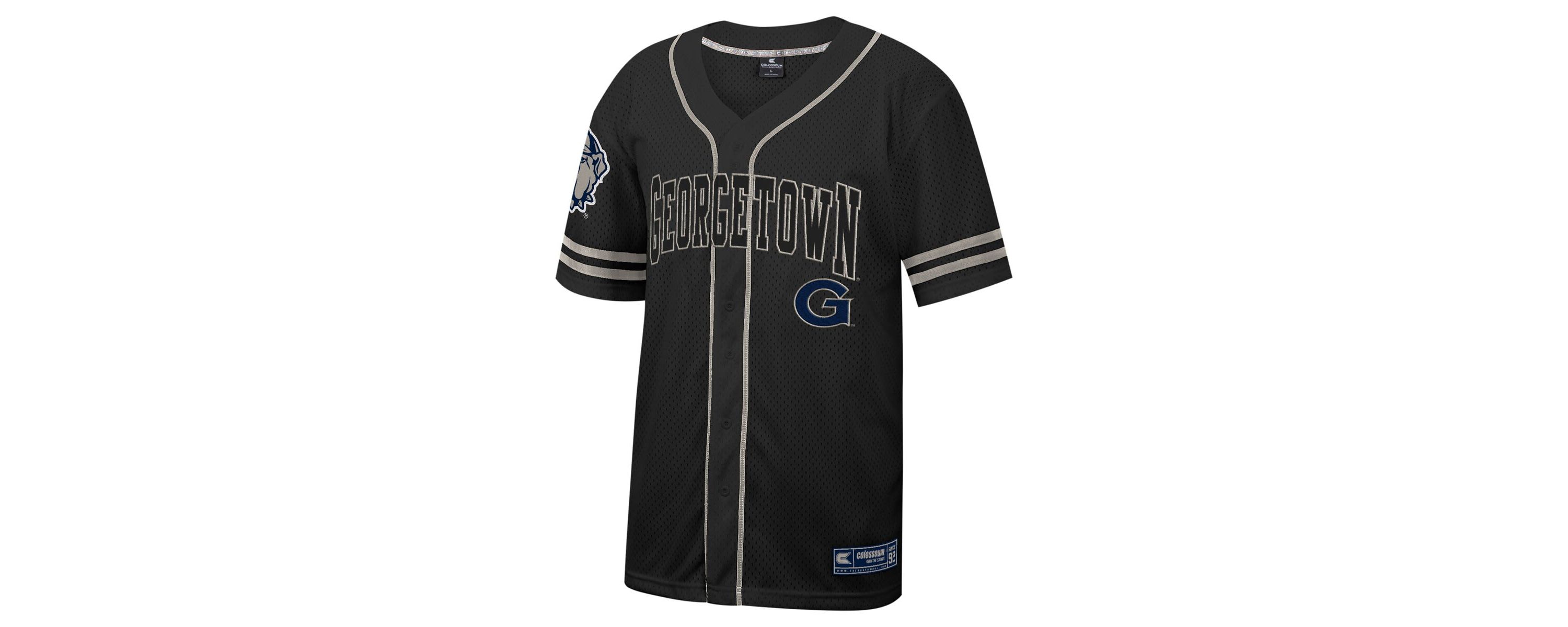 NCAA Georgetown Hoyas Free Spirited Mesh Button-Up Baseball Jersey