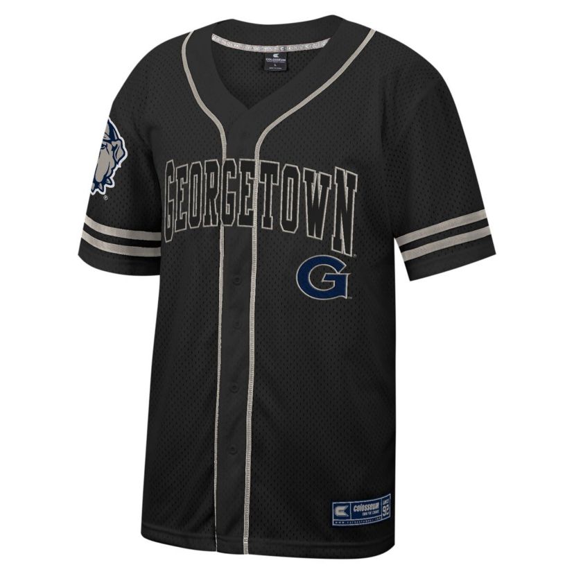 NCAA Georgetown Hoyas Free Spirited Mesh Button-Up Baseball Jersey
