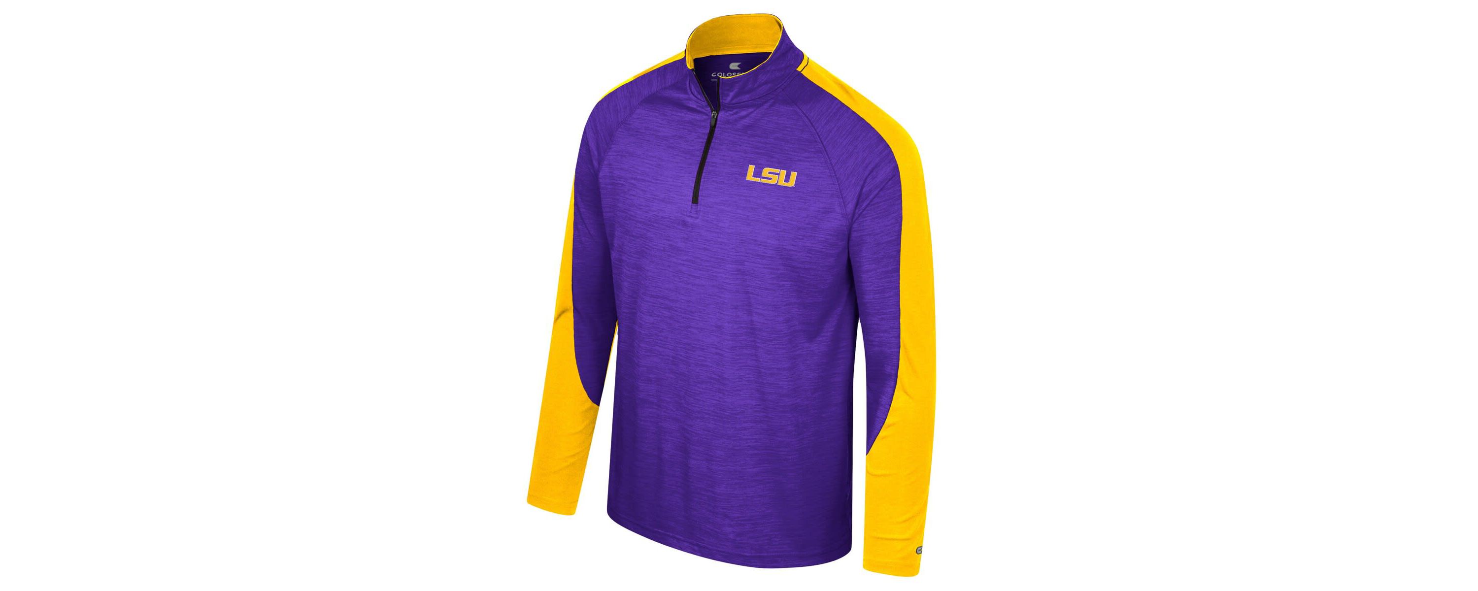 Colosseum NCAA LSU Tigers Langmore Raglan Quarter-Zip Top | Belk