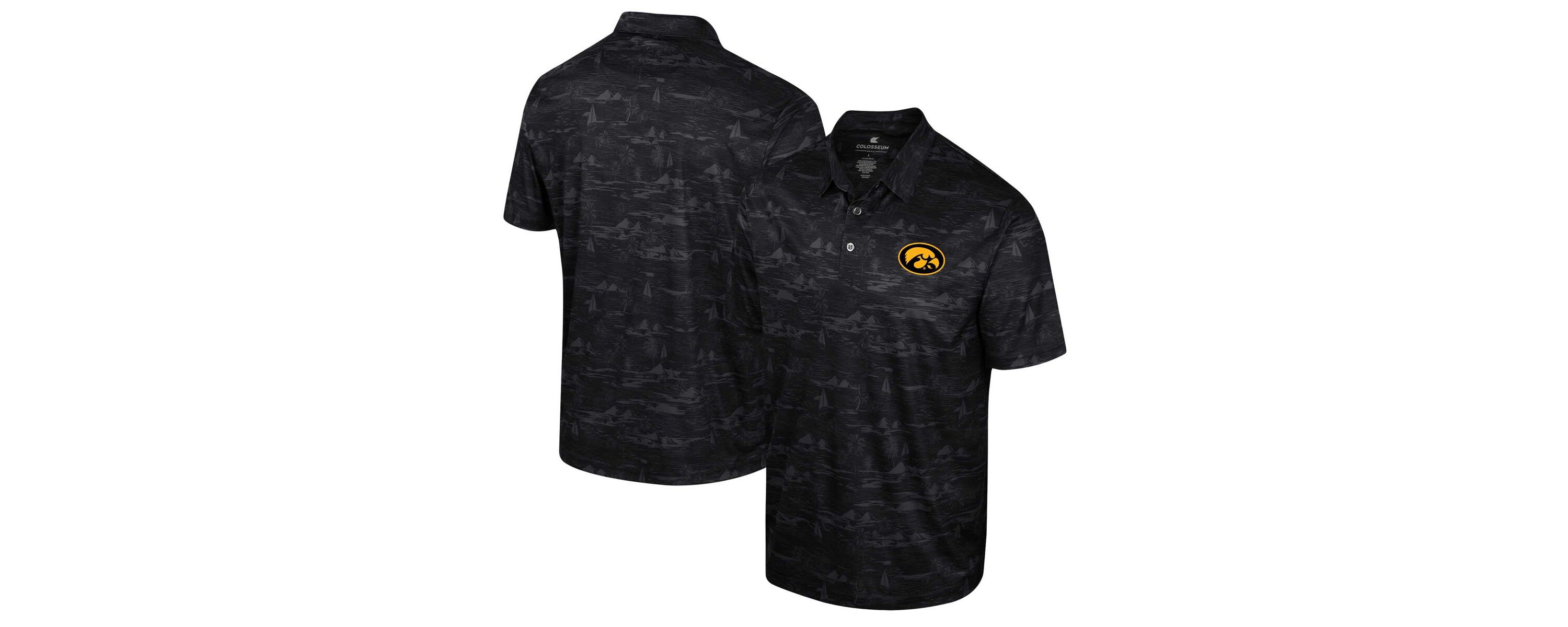 NCAA Iowa Hawkeyes Daly Print Polo