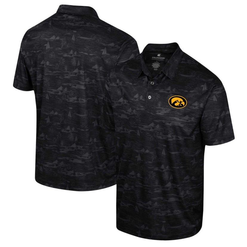 NCAA Iowa Hawkeyes Daly Print Polo