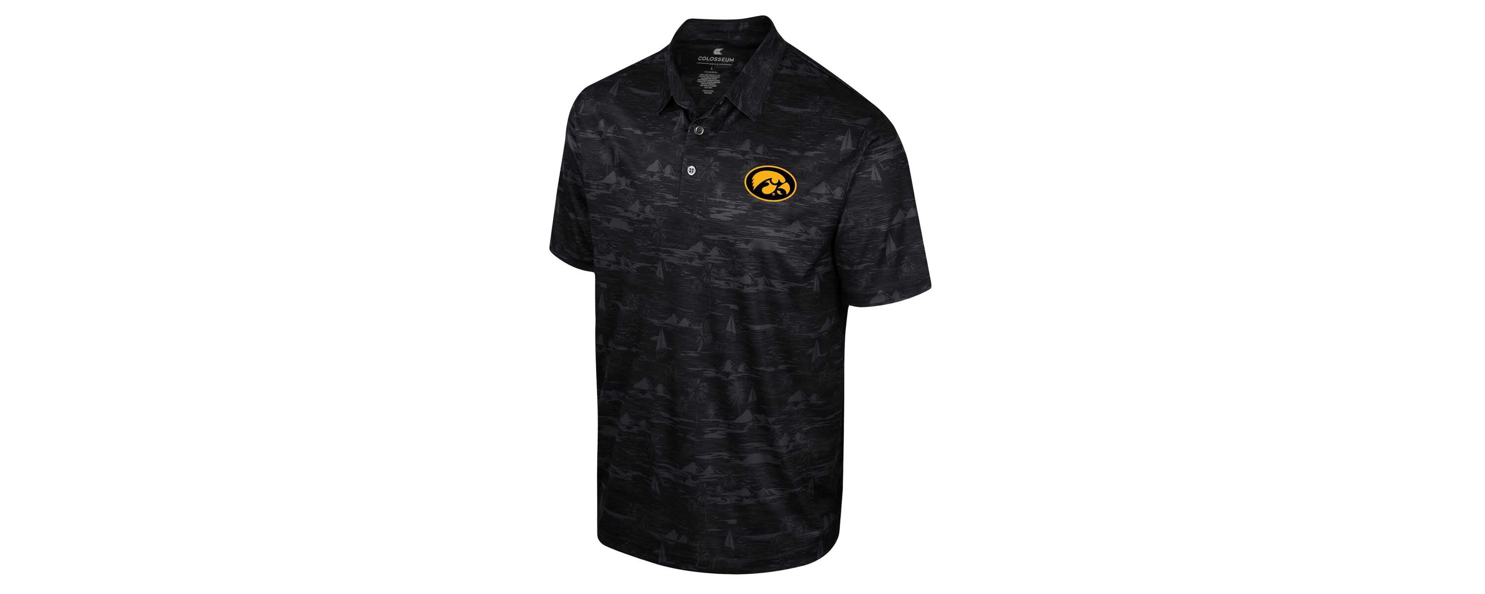 NCAA Iowa Hawkeyes Daly Print Polo