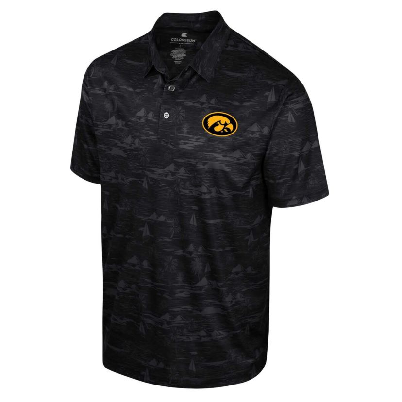 NCAA Iowa Hawkeyes Daly Print Polo