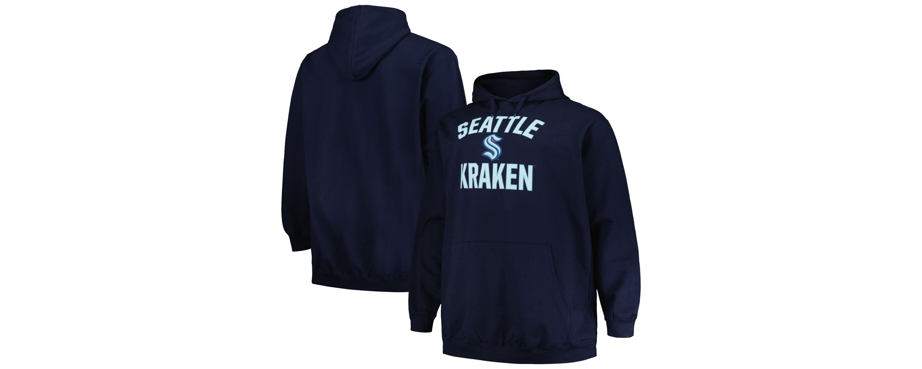 NHL Deep Sea Seattle Kraken Big & Tall Arch Over Logo Pullover Hoodie