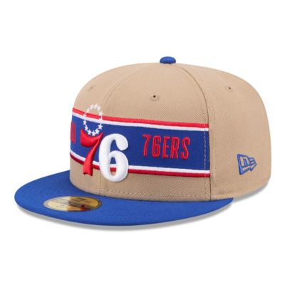 New Era Mens NBA TanRoyal Philadelphia 76ers 2024 NBA Draft 59FIFTY Fitted Hat
