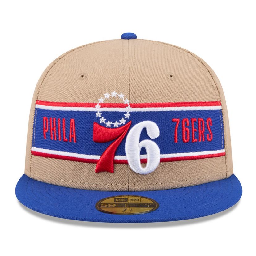 NBA Tan/Royal Philadelphia 76ers 2024 NBA Draft 59FIFTY Fitted Hat