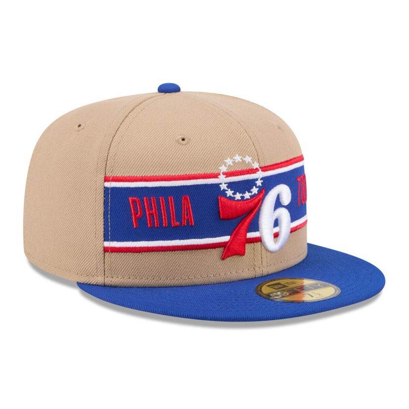 NBA Tan/Royal Philadelphia 76ers 2024 NBA Draft 59FIFTY Fitted Hat
