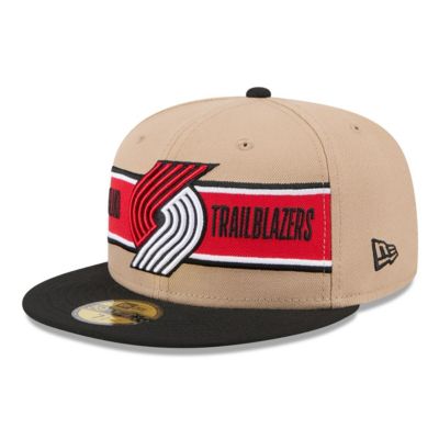 New Era Mens NBA TanBlack Portland Trail Blazers 2024 NBA Draft 59FIFTY Fitted Hat