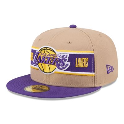 New Era Mens NBA TanPurple Los Angeles Lakers 2024 NBA Draft 59FIFTY Fitted Hat