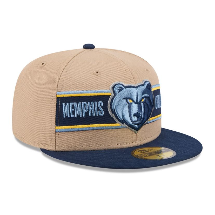NBA Tan/Navy Memphis Grizzlies 2024 NBA Draft 59FIFTY Fitted Hat