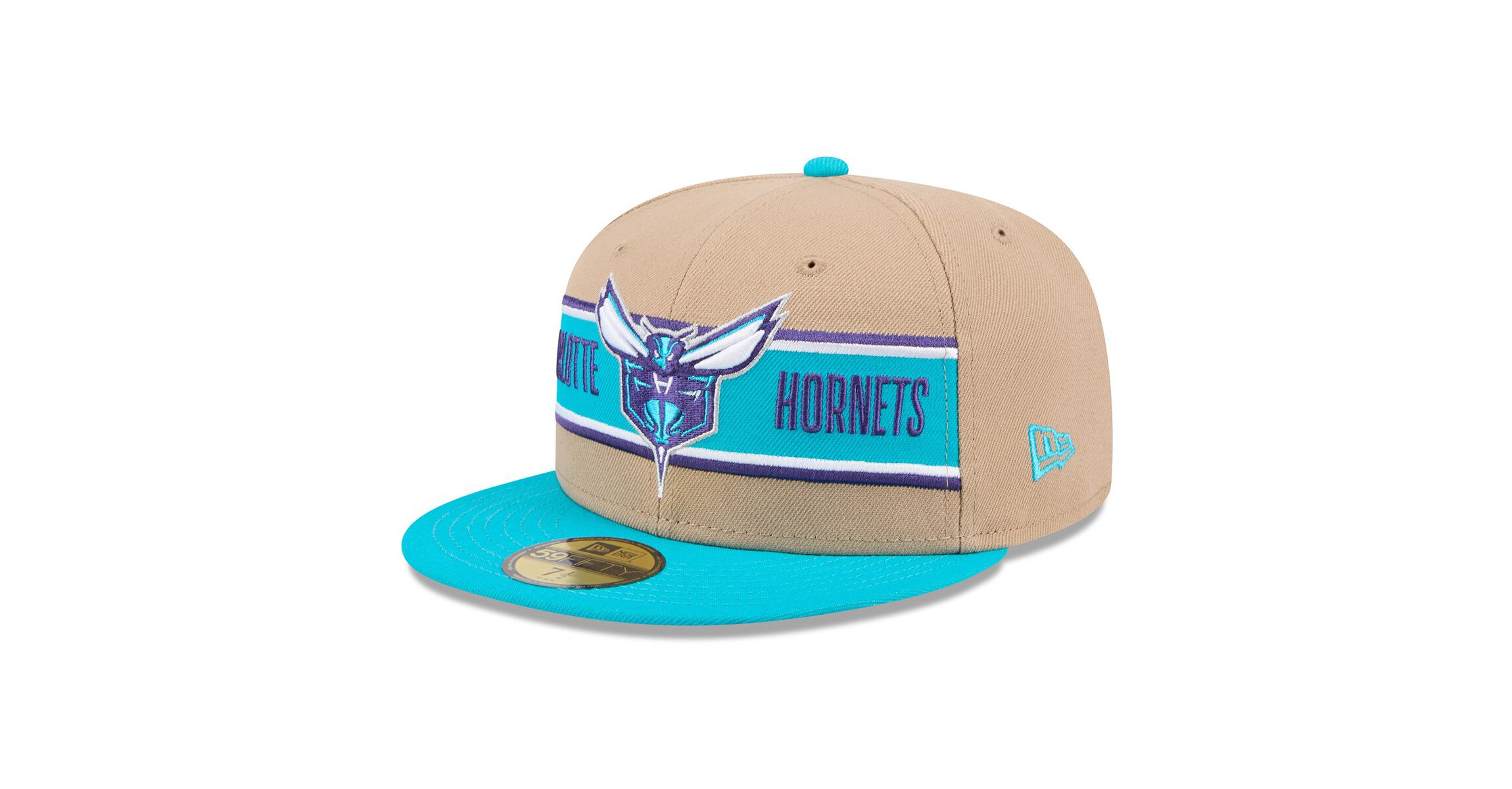 NBA Tan/Teal Charlotte Hornets 2024 NBA Draft 59FIFTY Fitted Hat
