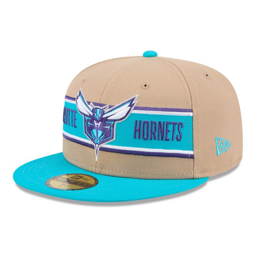 NBA Tan/Teal Charlotte Hornets 2024 NBA Draft 59FIFTY Fitted Hat