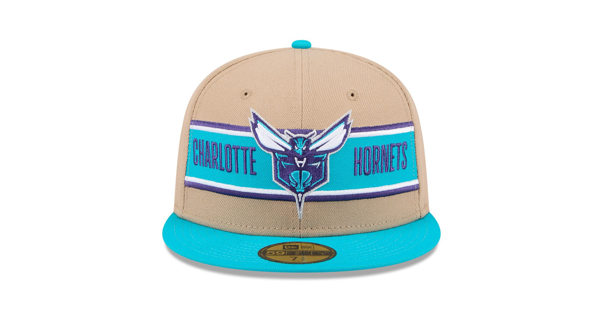 NBA Tan/Teal Charlotte Hornets 2024 NBA Draft 59FIFTY Fitted Hat
