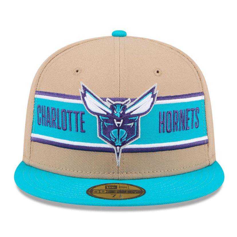 NBA Tan/Teal Charlotte Hornets 2024 NBA Draft 59FIFTY Fitted Hat