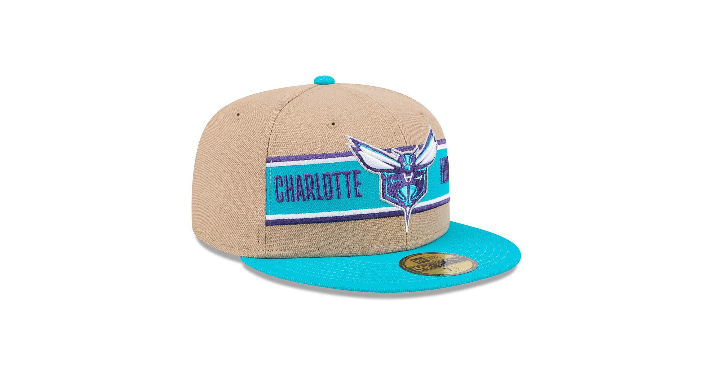 NBA Tan/Teal Charlotte Hornets 2024 NBA Draft 59FIFTY Fitted Hat