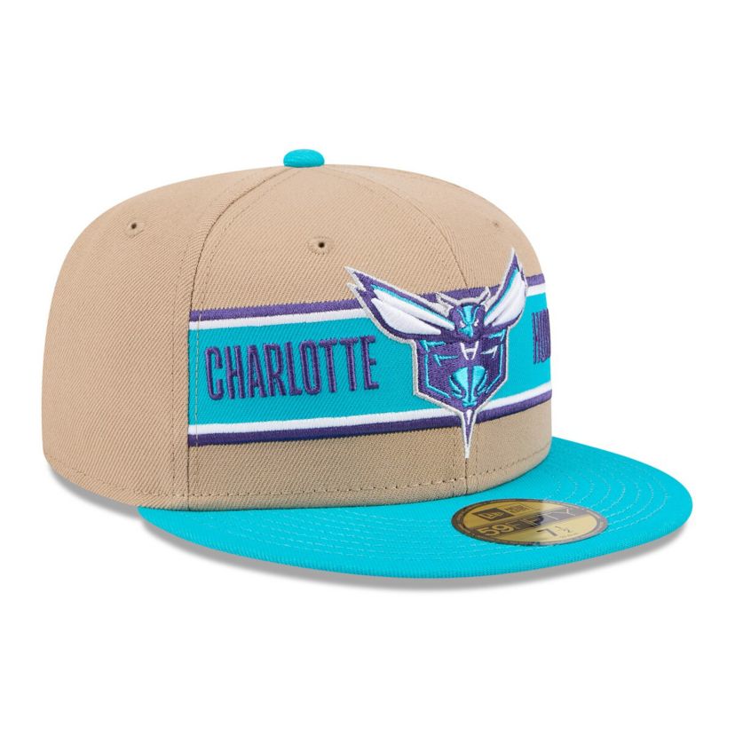 NBA Tan/Teal Charlotte Hornets 2024 NBA Draft 59FIFTY Fitted Hat