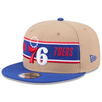 New Era Mens NBA TanRoyal Philadelphia 76ers 2024 NBA Draft 9FIFTY Snapback Hat
