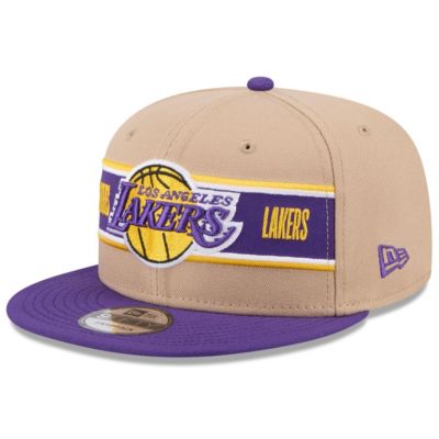New Era Mens NBA TanPurple Los Angeles Lakers 2024 NBA Draft 9FIFTY Snapback Hat