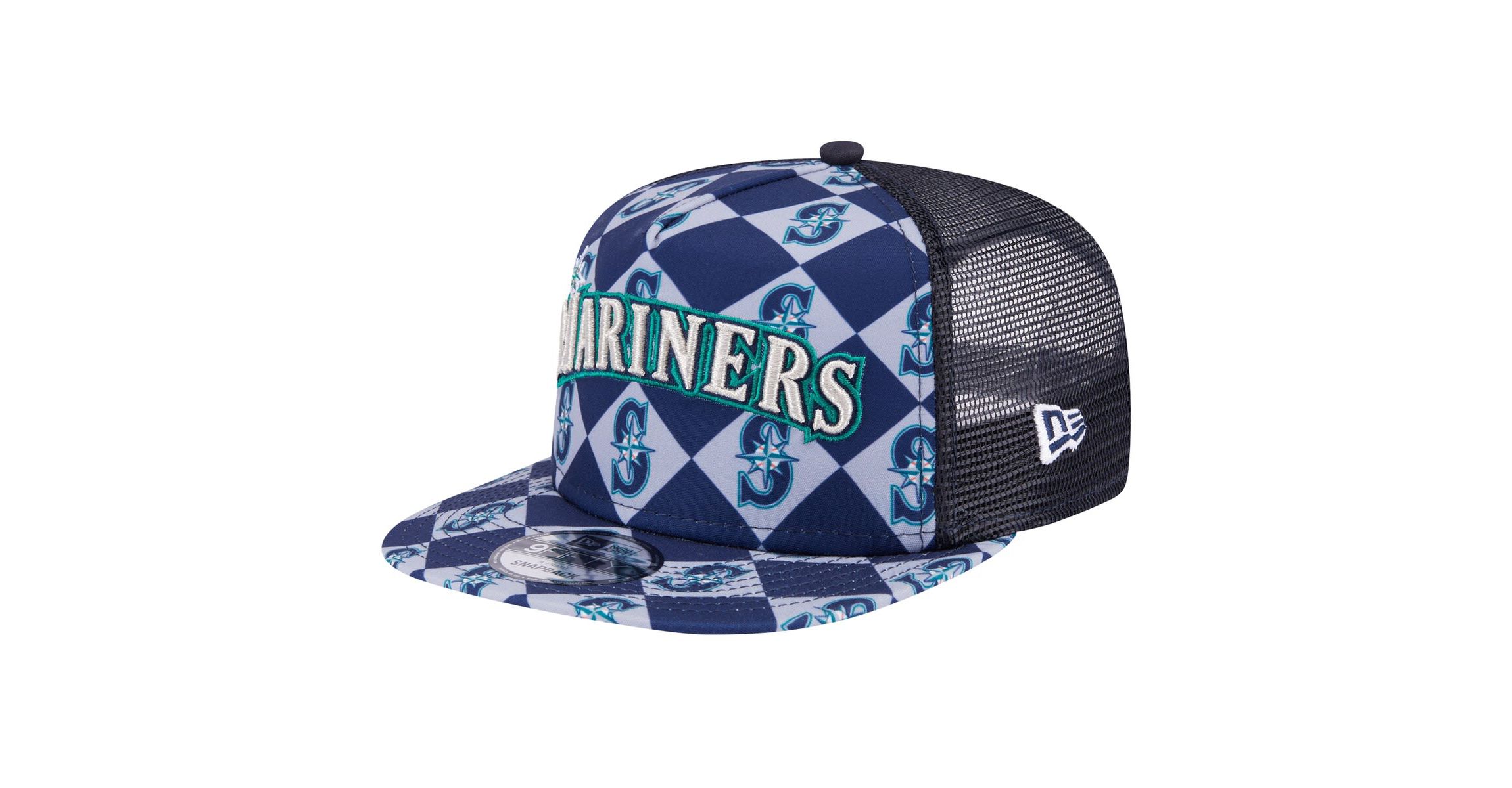 MLB Seattle Mariners Seeing Diamonds A-Frame Trucker 9FIFTY Snapback Hat